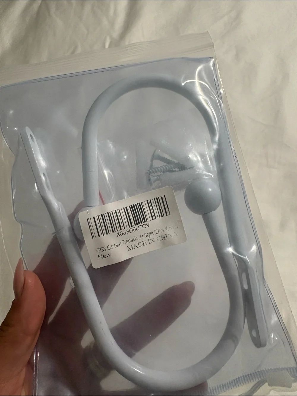 White Curtain Holdback Hooks